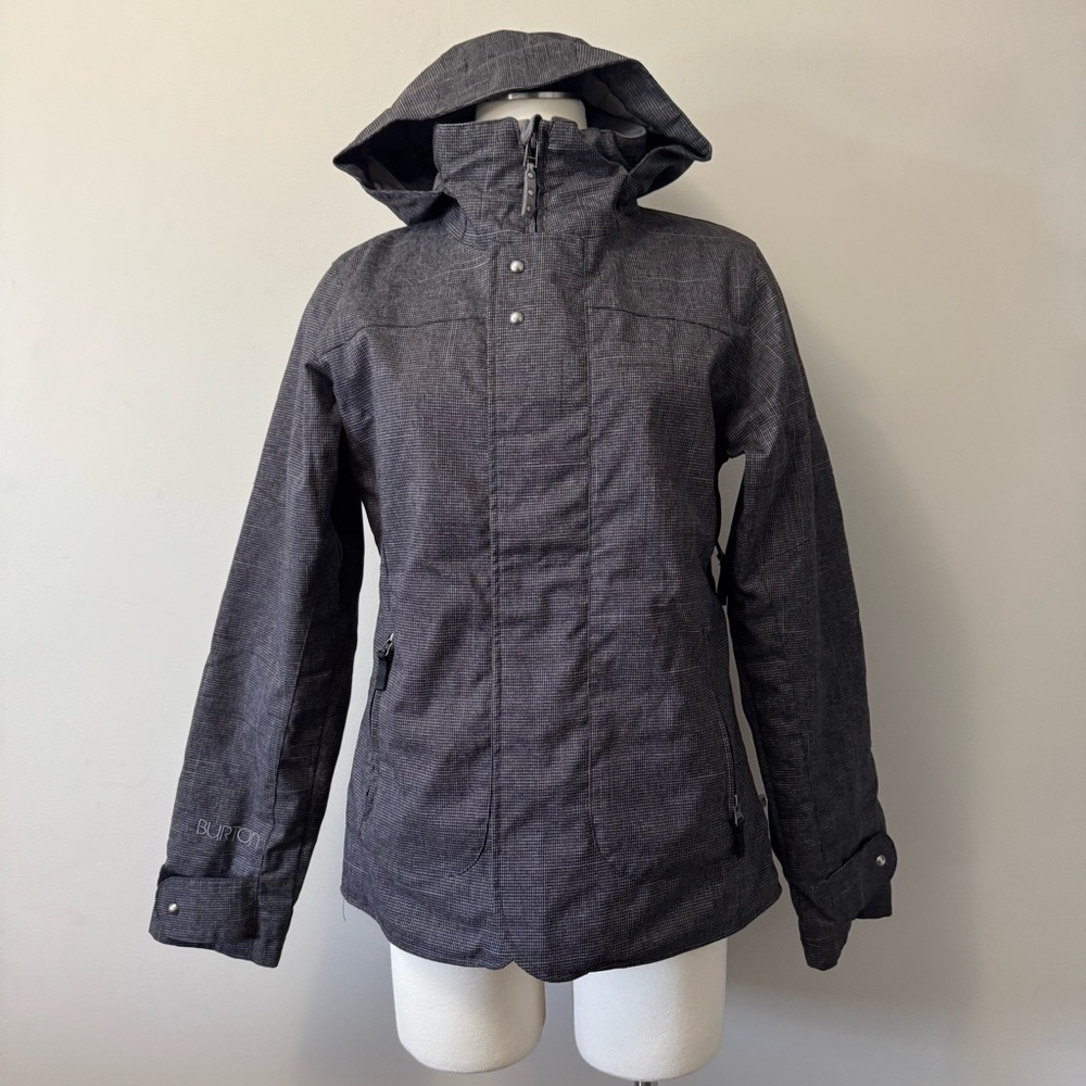 Burton Gray Hooded Women's Ski Snowboarding Jacket Size Small